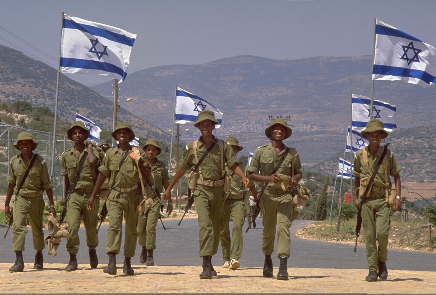 IMMIGRANT BOYS FROM ETHIOPIA AT GADNA TRAINING IN A MILITARY BASE IN THE NORTH. Photo: Nati Harnik, GPO