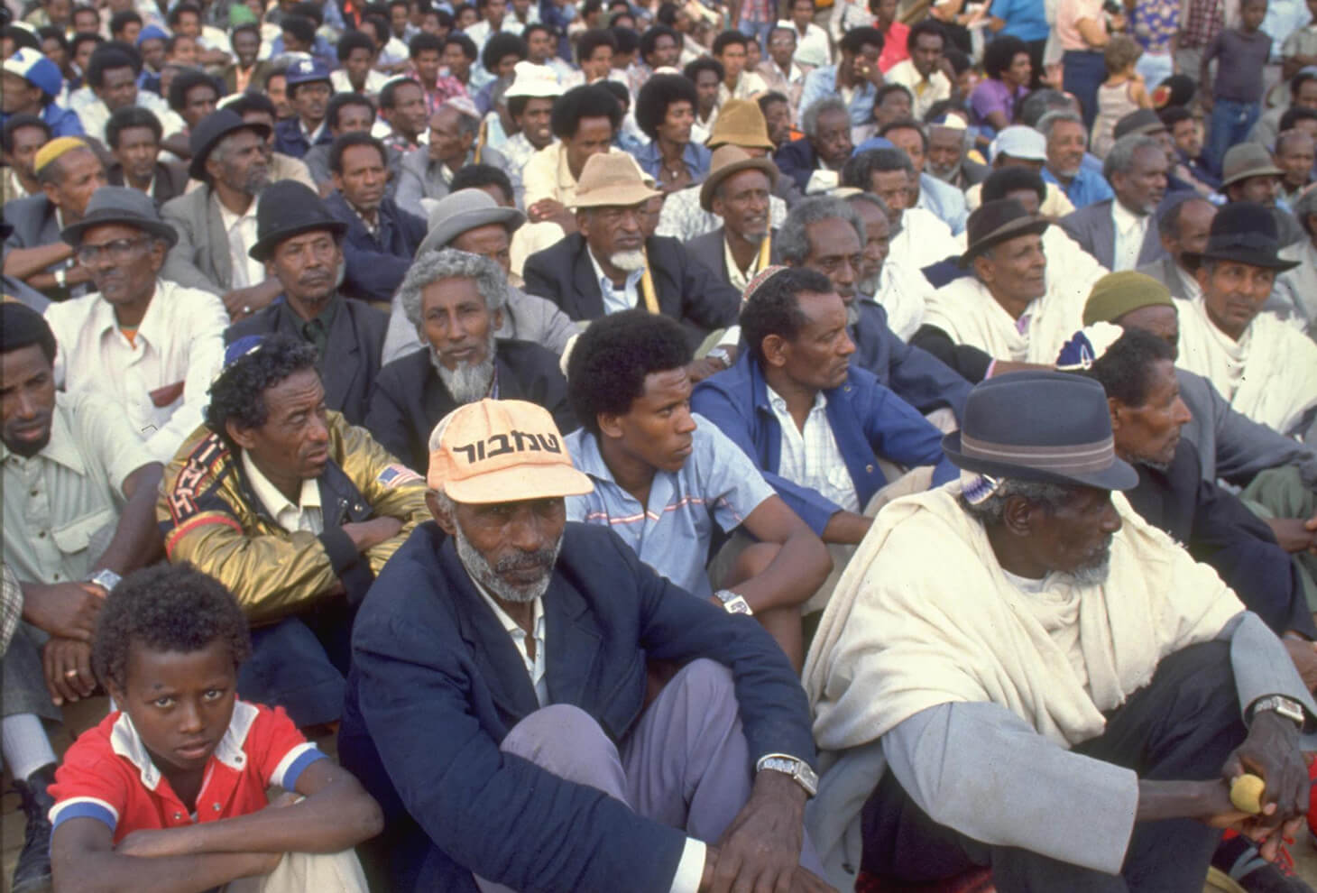 ETHIOPIAN IMMIGRANTS DEMONSTRATING IN FRONT OF THE CHIEF RABBINITE IN JERUSALEM, AGAINST THE RABBINITES REFUSAL TO RECOGNIZE THEM AS JEWS. Photo: Nati Harnik, GPO